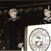 1988 CBR Commencement: Sisters Mahoney and Fidelis at podium