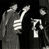 1981 CBR Commencement: Kenneth Howie presents degree to Daniel Kenneth Wood