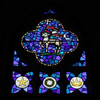 Symbols of Our Faith: Blue Window (The Birth, Passion and Victory of Christ)