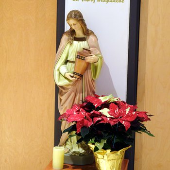 Statue: Mary Magdalene, Pelletier Hall Chapel