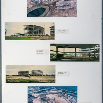 Photograph series on poster Image Two: The Construction of BCBS's Deerwood Campus Complex