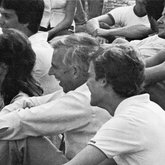 1972 Don Ross Watches Game with Students