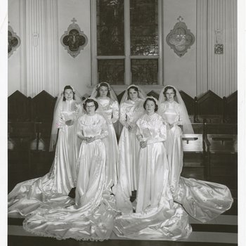 Novices Dressed in Wedding Gowns inside the Carthage Chapel