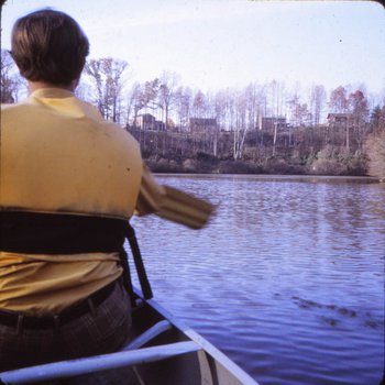Canoeing on College Lake, 1971
