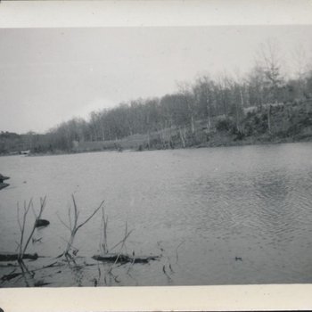 Dam and Bridge from Water's Edge, 1940