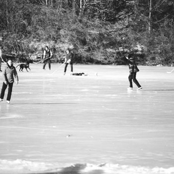 Ice Hockey on College Lake, January 1978 13