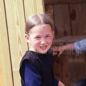 Amish girl smiling