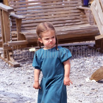 Amish girl in blue dress