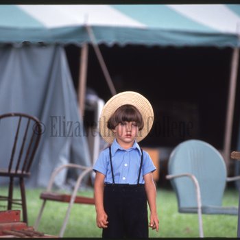 Amish boy at market