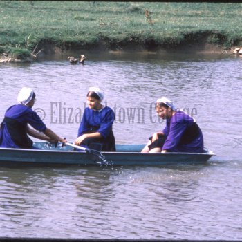 Amish women in boat
