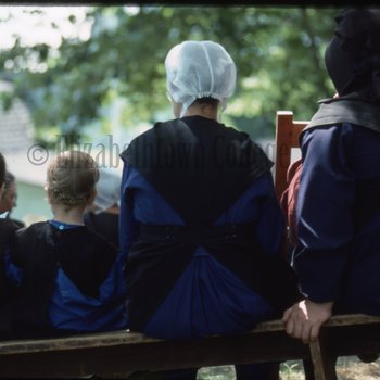 Amish women on bench