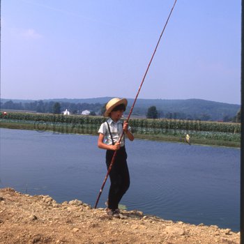 Boy holding fishing rod