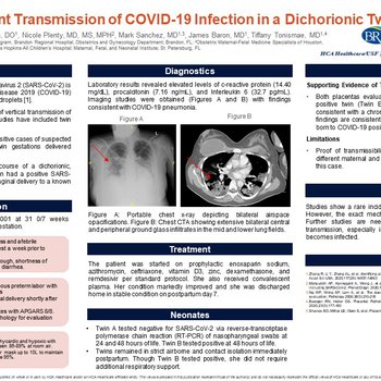 A Case of Discordant Transmission of COVID-19 Infection in a Dichorionic Twin Gestation