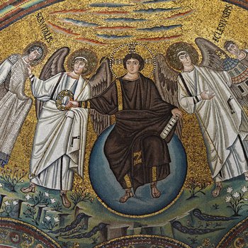 Lunette mosaic panel of Christ