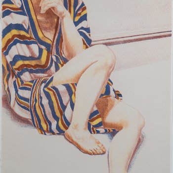 Girl In Striped Robe
