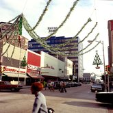 Franklin Street & Twiggs Street, looking south, decorated for Christmas