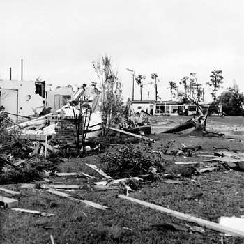 Home collapse from tornado