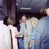 Rosalyn Carter shaking hands with supporters
