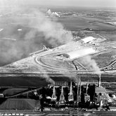 Pollution rising from smoke stacks at the Big Bend Power Station C