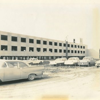Construction with Cars in Foreground, 1958