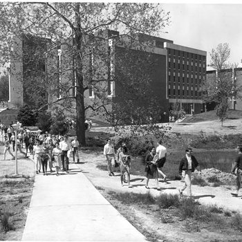 Benton Hall - Students Walking to Classes, C. Late 1960s 62