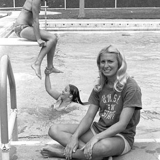 Swimming Pool in Front of Thomas Jefferson Library - Students, C. 1970s 285