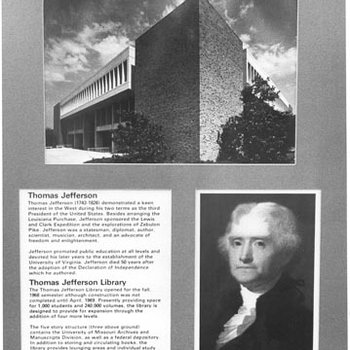Thomas Jefferson Library Dedication Plaque 289