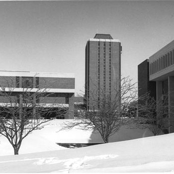 Tower - Social Sciences and Business Building - Thomas Jefferson Library - Snow 488
