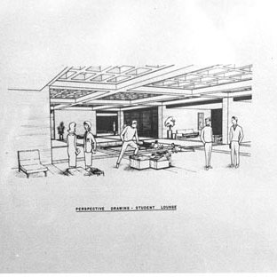 University Center Student Lounge, Prospective Drawing, C. 1970 507