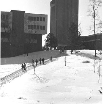 Lucas Hall - Tower - Students - Snow, C. Late 1970s 613