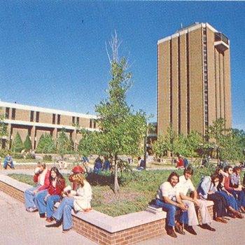 Quadrangle - Social Sciences and Business Building - Tower - Students, C. 1970s 652