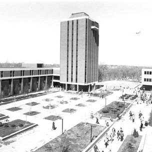 Quadrangle - Social Sciences and Business Building - Tower - Students, C. 1970s 653