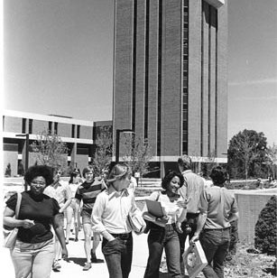 Quadrangle - Social Sciences and Business Building - Tower - Students, C. 1970s 662