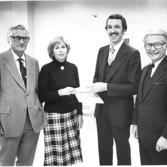 Curators' Professor Award - Dr. Bob Nauss - Chancellor Arnold Grobman\President James Olson, C. 1980s 683