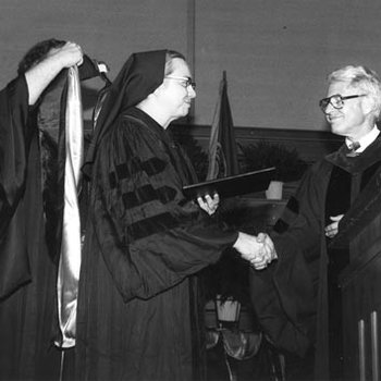 Commencement - UM President James Olson - Sister Charles Marie Buford