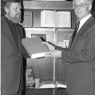 Ron Krash, Library Director, with Oskar Von Siegfried, Consul General Federal Republic of Germany, C. 1970s-1980s 1886
