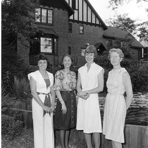 Faculty Women Officers - Chancellor's Residence - Mary Turner, Maxine Stokes, Dorothy Bacon, Barbara Walker, 1978-1978 1985
