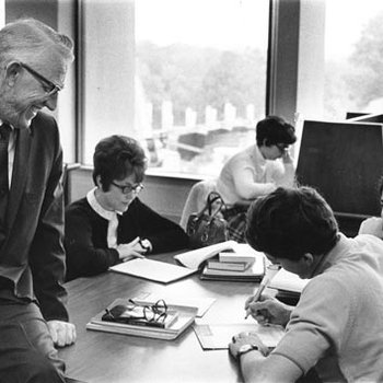 Chancellor Glen Driscoll with Students, C. 1970s 2511