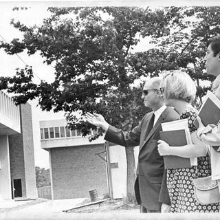 Emery Turner - Dean of Business School, Showing Thomas Jefferson Library to Students, C. 1969 2527
