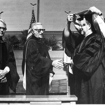 Arnold Grobman, Chancellor - James Olson, President - Morton D. May - Commencement, C. 1980s 2552