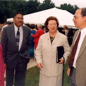 Center for Molecular Electronics Dedication: Carol Clay, Congressman Bill Clay, Chancellor Touhill, Bernard Feldman, C. 1997 2600