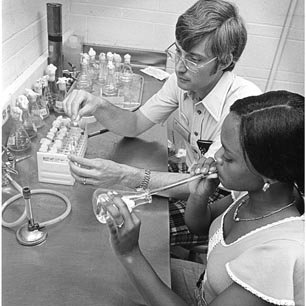 Chemistry Lab - Chuck Granger with Student, C. 1970s 2667