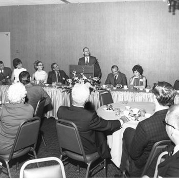 Emery Turner Addressing Alumni Association Dinner Guests, C. 1960s 2699