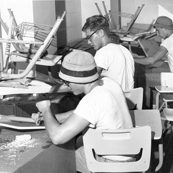 Students Assembling Chairs for Benton Hall, C. 1960s 2820