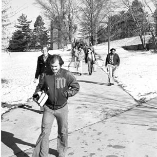 Students Walking on Campus, C. 1970s 2895