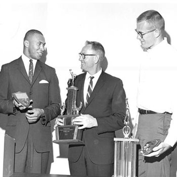 Ron Woods, Basketball Coach Chuck Smith and Terry Reiter, C. 1966-1967 2922