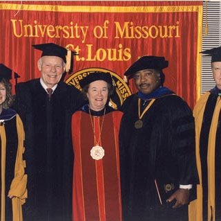 Honorary Degree Recipient Desmond Lee with Julius Hunter, Chancellor Touhill and Members of the Board of Curators 3299