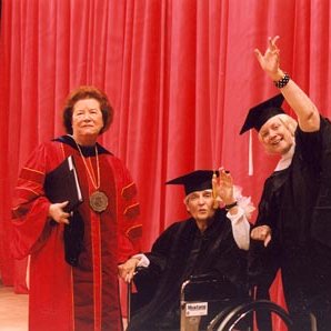Honorary Degree Recipient Sue Shear with Chancellor Touhill and Betty Van Uum 3305