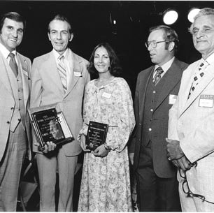 Alumni Association Awards, Tom Mayer, Bob Schuchardt, Maxine Stokes, Russell Stokes, Chancellor Grobman, C. Late 1970s 3498