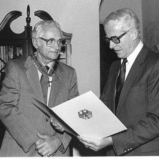 Chancellor Grobman Receiving Commander's Cross of the Order of Merit from Federal Republic of Germany, C. 1980s 3507